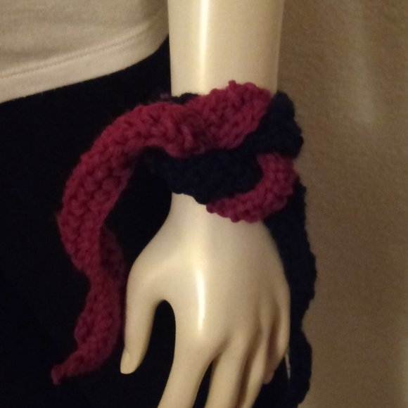 Burgundy Scarf and Head or wristband - Picture 7 of 15